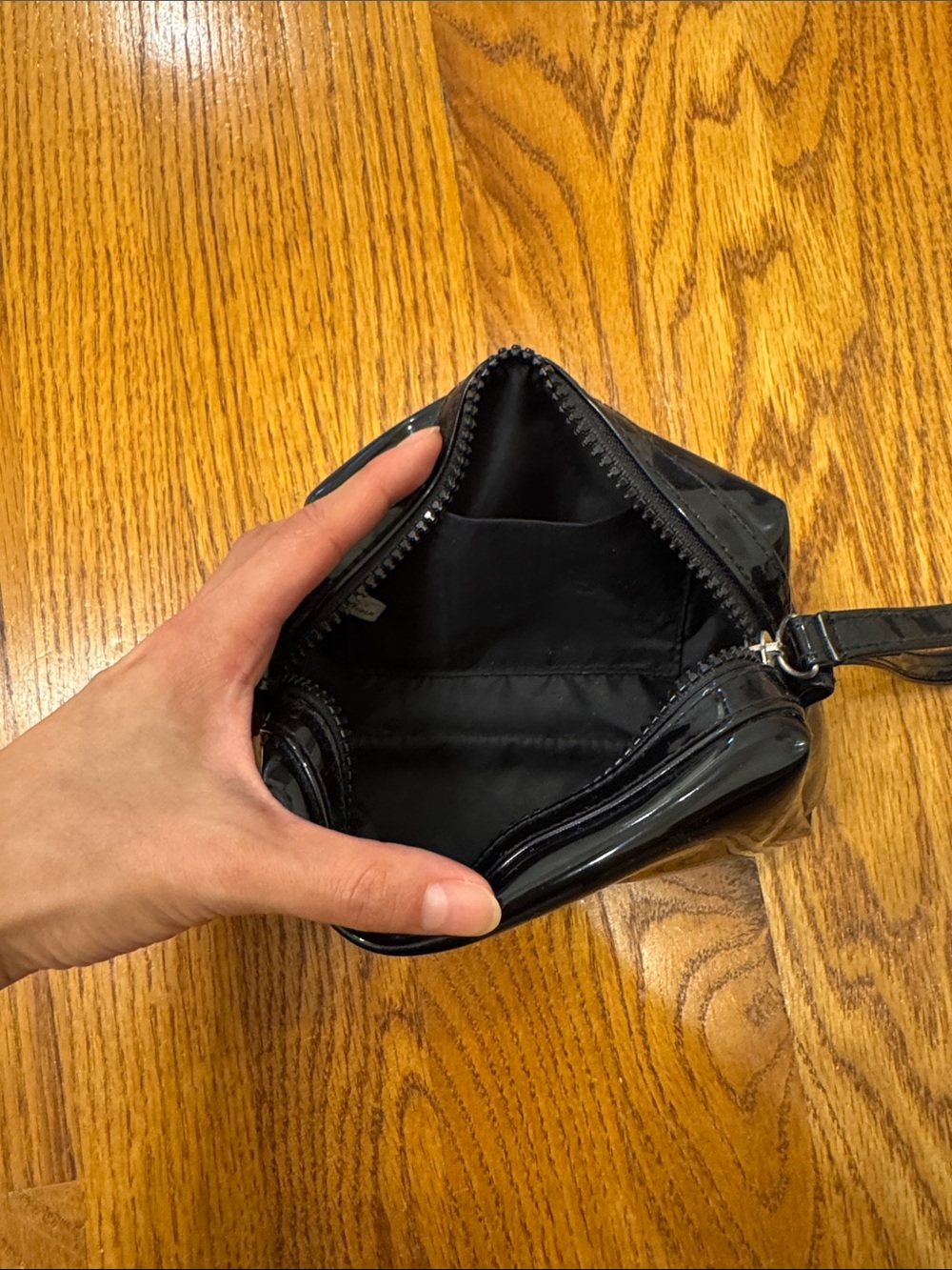 Sephora Black Glossy Wristlet Cosmetic Pouch - Picture 7 of 7
